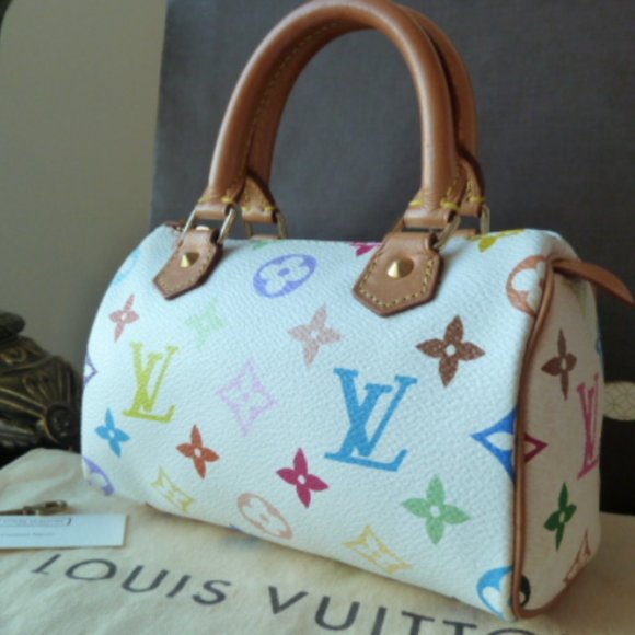 Louis Vuitton Speedy Multicolored Monogram Mini Hl. White Coated Canvas/Leather - Picture 3 of 3